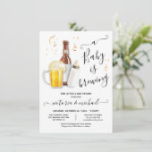 Een Baby is de Uitnodiging van het Baby shower van (Staand voorkant)