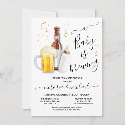 Een Baby is de Uitnodiging van het Baby shower van (Voorkant)