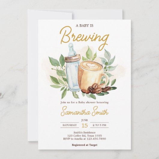 Een Baby is de Uitnodiging van het Baby shower van (Voorkant)