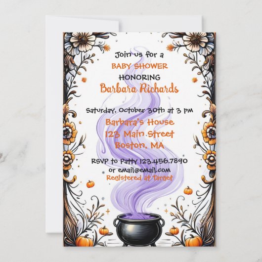 Een Baby is de Uitnodiging van het Baby shower van (Achterkant)