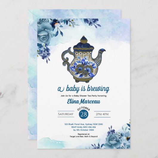 Een Baby is de Uitnodiging van het Baby shower van (Voorkant / Achterkant)