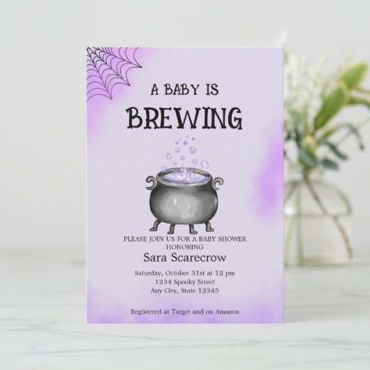 Een Baby is de Uitnodiging van het Baby shower van (Staand voorkant)