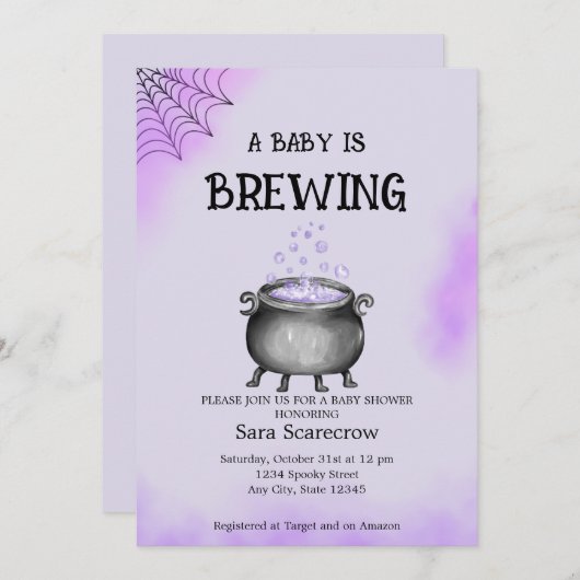 Een Baby is de Uitnodiging van het Baby shower van (Voorkant / Achterkant)