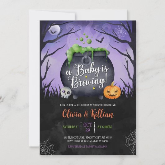 Een Baby is de Uitnodiging van het Baby shower van (Voorkant)