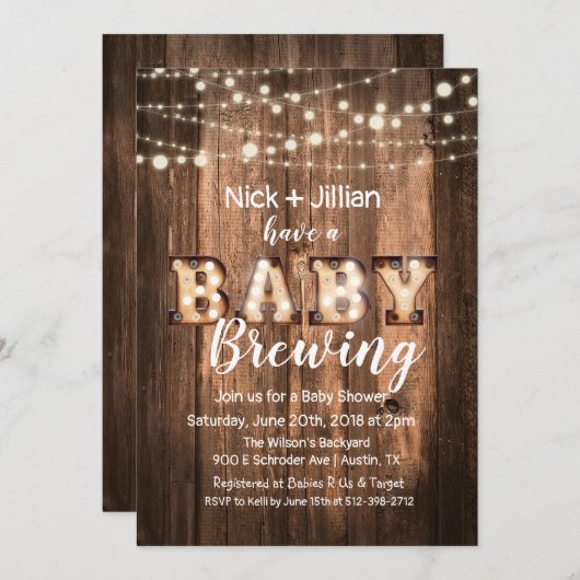 Een Baby is de Uitnodiging van het Baby shower van (Voorkant / Achterkant)