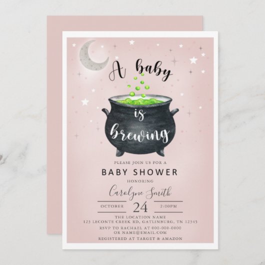 Een Baby is de Uitnodiging van het Baby shower van (Voorkant / Achterkant)