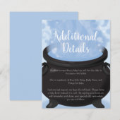 Een Baby is een Baby shower van de heek. Informatiekaartje (Voorkant / Achterkant)