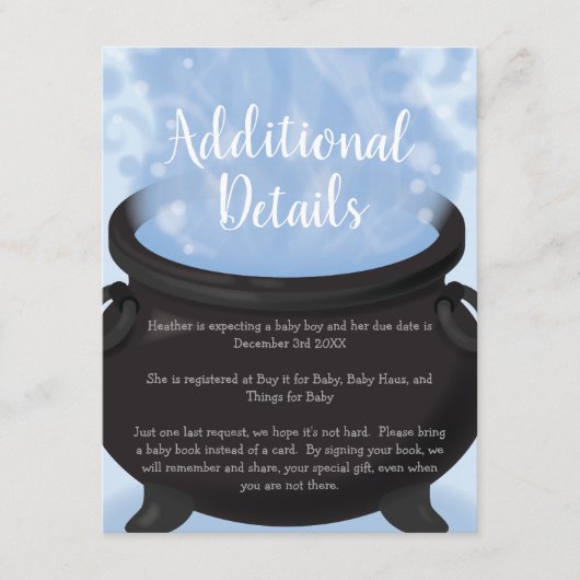 Een Baby is een Baby shower van de heek. Informatiekaartje (Voorkant)