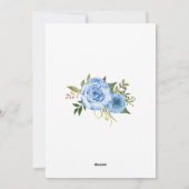 Een Baby is een blauwe baby shower-uitnodiging voo Feestdagenkaart (Achterkant)