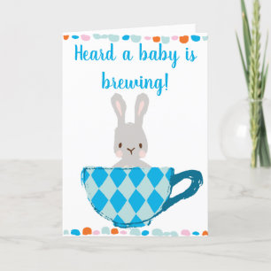Een Baby is een blauwe Teacup Baby Boy Shower Kaart