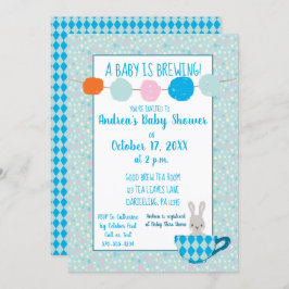 Een Baby is een blauwe Teacup Baby Boy Shower Kaart