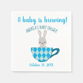 Een Baby is een blauwe Teacup Baby Boy Shower Servet