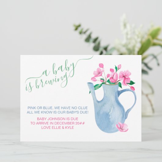 Een Baby is een ‘ Breedroze’ of ‘ Blue Poem’ Zwang Aankondiging (Staand voorkant)