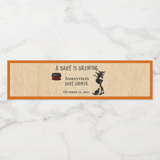 Een Baby is een heks-halloween-douwer Waterfles Etiket (Enkel label)