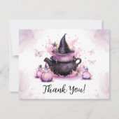 Een Baby is een roze halloween Baby shower Bedankkaart (Voorkant)