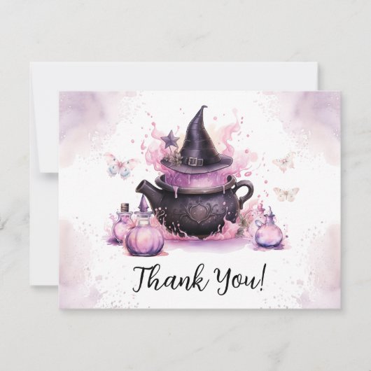 Een Baby is een roze halloween Baby shower Bedankkaart (Voorkant)