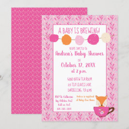 Een Baby is een roze Teacup Baby Girl Shower Kaart