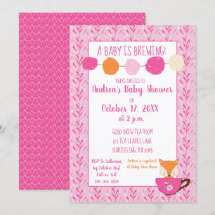 Een Baby is een roze Teacup Baby Girl Shower Kaart