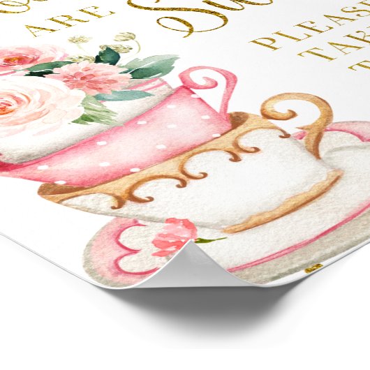 Een Baby is een Tea Party. Neem een verdrag. Poster (Hoek)