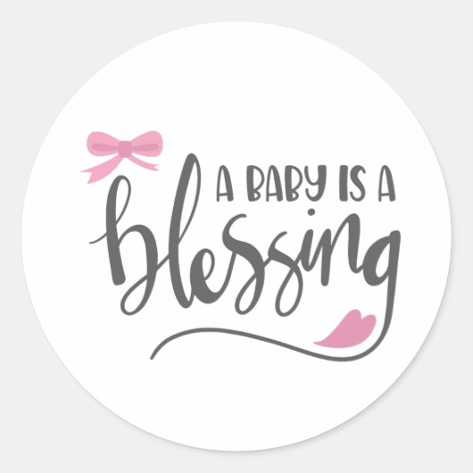 Een Baby is een zegen, meisjes Ronde Sticker (Voorkant)