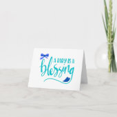 Een Baby is een zegenend, jongen gepersonaliseerd Kaart (Voorkant)