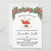 Een Baby is het Baby shower kerstthee brouwen Feestdagenkaart (Voorkant)