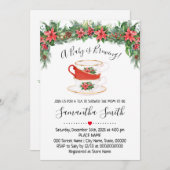 Een Baby is het Baby shower kerstthee brouwen Feestdagenkaart (Voorkant / Achterkant)