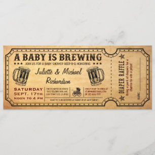 Een Baby is het Baby shower Ticket Invitatie van h Kaart