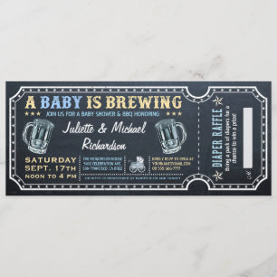 Een Baby is het Baby shower Ticket Invitatie van h Kaart