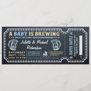 Een Baby is het Baby shower Ticket Invitatie van h Kaart