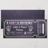 Een Baby is het Baby shower Ticket Invitatie van h Kaart (Voorkant / Achterkant)
