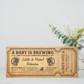 Een Baby is het Baby shower Ticket Invitatie van h Kaart (Staand voorkant)