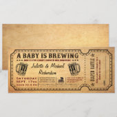 Een Baby is het Baby shower Ticket Invitatie van h Kaart (Voorkant / Achterkant)