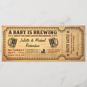 Een Baby is het Baby shower Ticket Invitatie van h Kaart