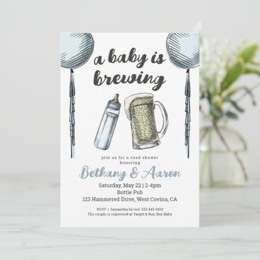 Een Baby is het Baby shower van Breedparken Uitnod Kaart (Staand voorkant)