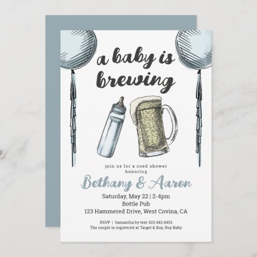 Een Baby is het Baby shower van Breedparken Uitnod Kaart (Voorkant / Achterkant)