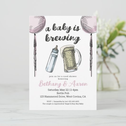 Een Baby is het Baby shower van Breedparken Uitnod Kaart (Staand voorkant)