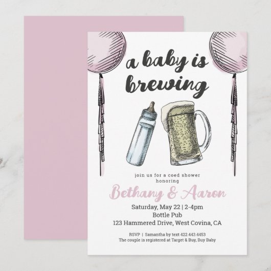 Een Baby is het Baby shower van Breedparken Uitnod Kaart (Voorkant / Achterkant)