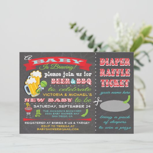 Een Baby is het Baby shower van de Breedte Diaper  Kaart (Staand voorkant)
