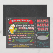 Een Baby is het Baby shower van de Breedte Diaper  Kaart (Voorkant / Achterkant)