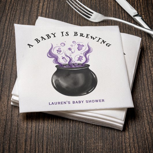Een Baby is het Baby shower van de Brouwende Cauld Servet