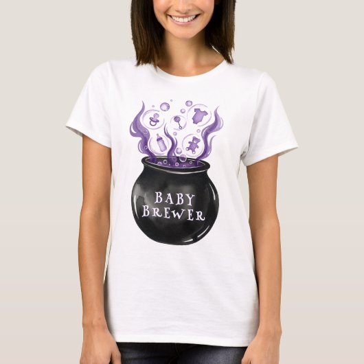 Een Baby is het Baby shower van de Brouwende Cauld T-shirt (Voorkant)
