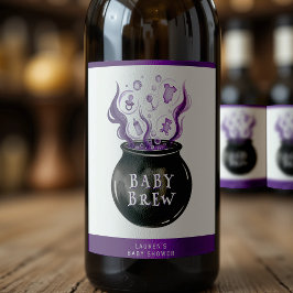 Een Baby is het Baby shower van de Brouwende Cauld Wijn Etiket