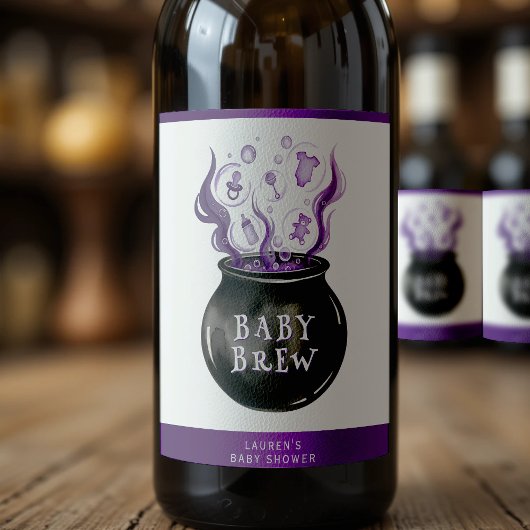 Een Baby is het Baby shower van de Brouwende Cauld Wijn Etiket