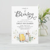 Een Baby is het Baby shower van de groenery-bierco Kaart (Staand voorkant)