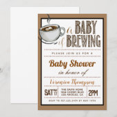 Een Baby is het Baby shower van de Koffie Kaart (Voorkant / Achterkant)