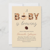 Een Baby is het Baby shower van de Koffie Kaart (Voorkant)
