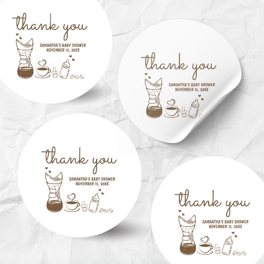 Een Baby is het Baby shower van de Koffie Ronde Sticker