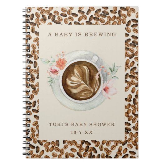 Een Baby is het Baby shower van de koffie van de b Notitieboek (Voorkant)
