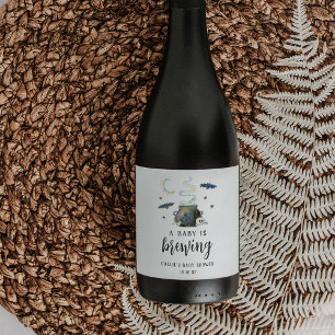 Een Baby is het Baby shower van de stekelkegel Wijn Etiket